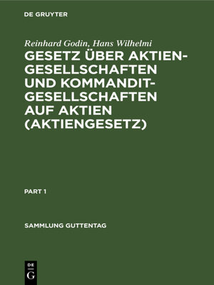 cover image of Gesetz über Aktiengesellschaften und Kommanditgesellschaften auf Aktien (Aktiengesetz)